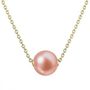 Pozlacený stříbrný náhrdelník s růžovou říční perlou na řetízku 22047.3 pink,Pozlacený stříbrný náhrdelník s růžovou říční perlou na řetízku 22047.3 p