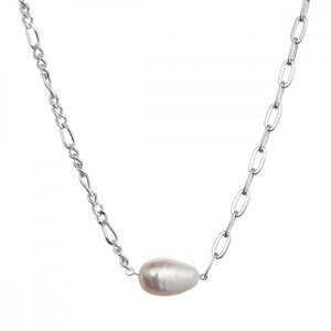Stříbrný náhrdelník s říční oválnou perlou 22049.1,Stříbrný náhrdelník s říční oválnou perlou 22049.1