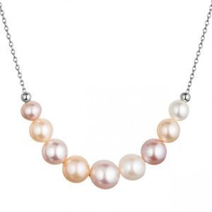 Stříbrný náhrdelník s barevnými říčními perlami 22046.3 multi,Stříbrný náhrdelník s barevnými říčními perlami 22046.3 multi