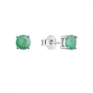 Stříbrné náušnice pecky s pravými minerálními kameny zelené 11485.3 emerald,Stříbrné náušnice pecky s pravými minerálními kameny zelené 11485.3 emeral