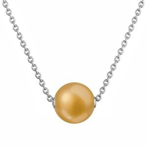 Stříbrný náhrdelník s pevnou zlatou říční perlou na řetízku 22047.3 gold,Stříbrný náhrdelník s pevnou zlatou říční perlou na řetízku 22047.3 gold