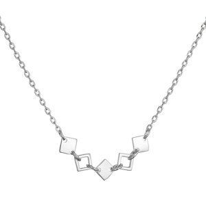 Stříbrný náhrdelník čtverečky 62015
