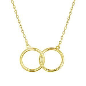 Pozlacený stříbrný náhrdelník s kroužky 62026