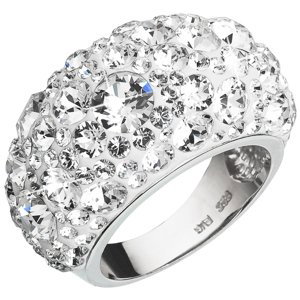 Stříbrný prsten s krystaly Swarovski bílý 35028.1 Krystal 52