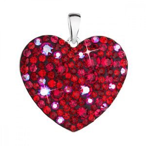 Stříbrný přívěsek s krystaly Swarovski červené srdce 34243.3 Cherry,Stříbrný přívěsek s krystaly Swarovski červené srdce 34243.3 Cherry