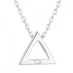 Stříbrný náhrdelník se zirkonem bílý trojúhelník 12016.1,Stříbrný náhrdelník se zirkonem bílý trojúhelník 12016.1