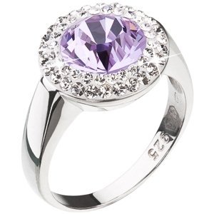 Stříbrný prsten s krystaly Swarovski fialový kulatý 35026.3 Violet 52,Stříbrný prsten s krystaly Swarovski fialový kulatý 35026.3 Violet 52