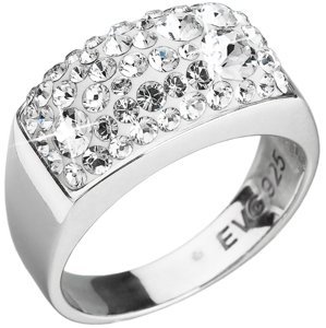 Stříbrný prsten s krystaly Swarovski bílý 35014.1 Krystal 52,Stříbrný prsten s krystaly Swarovski bílý 35014.1 Krystal 52