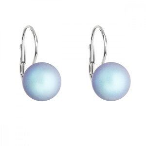Stříbrné náušnice visací se světle modrou matnou Swarovski perlou 31143.3 Light Blue,Stříbrné náušnice visací se světle modrou matnou Swarovski perlou