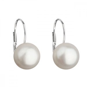 Stříbrné náušnice visací s bílou říční perlou 21045.1 Bílá,Stříbrné náušnice visací s bílou říční perlou 21045.1 Bílá