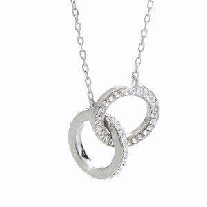 Stříbrný náhrdelník se Swarovski Elements kolečko Krystal,Stříbrný náhrdelník se Swarovski Elements kolečko Krystal