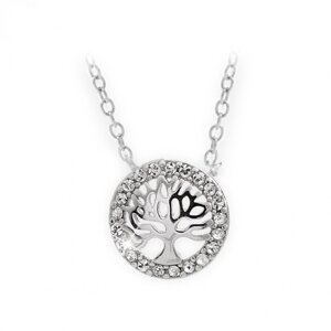 Stříbrný náhrdelník se Swarovski Elements strom života Krystal,Stříbrný náhrdelník se Swarovski Elements strom života Krystal