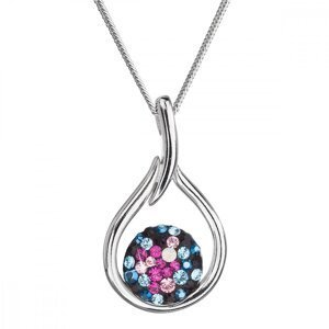 Stříbrný náhrdelník se Swarovski krystaly modrá a růžová kapka 32075.4 Galaxy,Stříbrný náhrdelník se Swarovski krystaly modrá a růžová kapka 32075.4 G