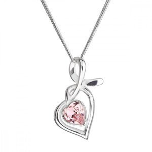 Stříbrný náhrdelník se Swarovski krystaly srdce růžové 32071.3 Light Rose,Stříbrný náhrdelník se Swarovski krystaly srdce růžové 32071.3 Light Rose