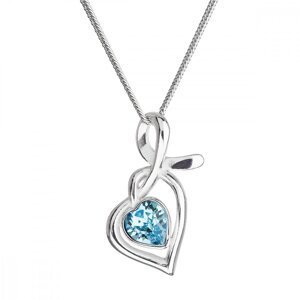 Stříbrný náhrdelník se Swarovski krystaly srdce modré 32071.3 Aqua,Stříbrný náhrdelník se Swarovski krystaly srdce modré 32071.3 Aqua