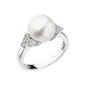 Stříbrný prsten s bílou říční perlou 25002.1 Bílá 52,Stříbrný prsten s bílou říční perlou 25002.1 Bílá 52