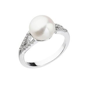 Stříbrný prsten s bílou říční perlou 25003.1 Bílá 52,Stříbrný prsten s bílou říční perlou 25003.1 Bílá 52