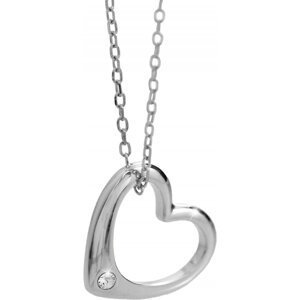 Stříbrný náhrdelník se Swarovski Elements bílé srdce Krystal,Stříbrný náhrdelník se Swarovski Elements bílé srdce Krystal