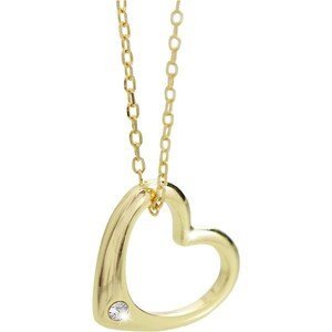 Stříbrný náhrdelník zlaté srdce se Swarovski Elements Krystal,Stříbrný náhrdelník zlaté srdce se Swarovski Elements Krystal