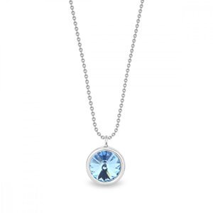 Stříbrný náhrdelník modrý se Swarovski Elements Birthday Stone NB1122SS29AQ Aqua,Stříbrný náhrdelník modrý se Swarovski Elements Birthday Stone NB1122
