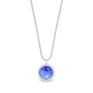 Stříbrný náhrdelník modrý se Swarovski Elements Birthday Stone NB1122SS29SA Sapphire,Stříbrný náhrdelník modrý se Swarovski Elements Birthday Stone NB