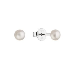 Stříbrné drobné náušnice pecky s bílou říční perlou 21063.1 Bílá,Stříbrné drobné náušnice pecky s bílou říční perlou 21063.1 Bílá