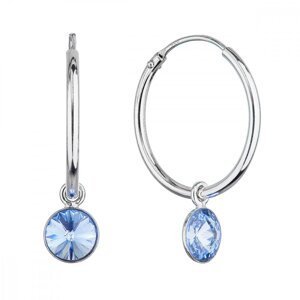 Stříbrné náušnice kruhy s modrým Swarovski krystalem 31309.3 lt. sapphire,Stříbrné náušnice kruhy s modrým Swarovski krystalem 31309.3 lt. sapphire
