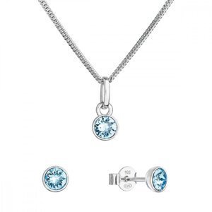 Sada šperků s krystaly Swarovski náušnice, řetízek a přívěsek modré 39177.3 Aqua,Sada šperků s krystaly Swarovski náušnice, řetízek a přívěsek modré 3