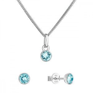 Sada šperků s krystaly Swarovski náušnice, řetízek a přívěsek modré 39177.3 Light Turquoise,Sada šperků s krystaly Swarovski náušnice, řetízek a přívě
