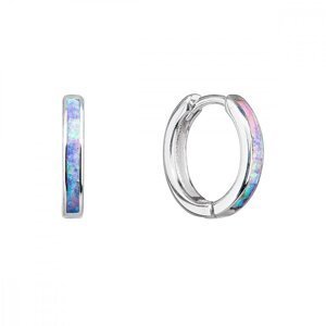Stříbrné náušnice kroužky se syntetickým opálem duhové 11403.3 Rainbow s. Opal,Stříbrné náušnice kroužky se syntetickým opálem duhové 11403.3 Rainbow
