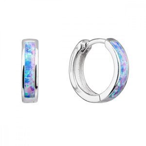 Stříbrné náušnice kruhy se syntetickým opálem duhové 11402.3 Rainbow s. Opal,Stříbrné náušnice kruhy se syntetickým opálem duhové 11402.3 Rainbow s. O