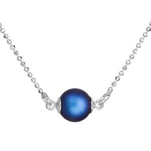 Stříbrný náhrdelník s tmavěmodrou matnou perlou 32068.3,Stříbrný náhrdelník s tmavěmodrou matnou perlou 32068.3
