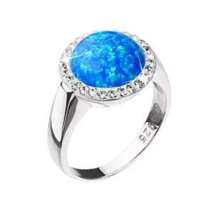 Stříbrný prsten se syntetickým opálem a s křišťály Preciosa modrý 35060.1 Blue s.Opal 52,Stříbrný prsten se syntetickým opálem a s křišťály Preciosa m