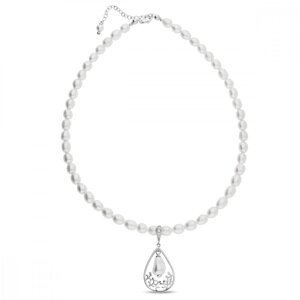 Stříbrný náhrdelník bílý perlový Caresse NF5843W6W White Pearl,Stříbrný náhrdelník bílý perlový Caresse NF5843W6W White Pearl