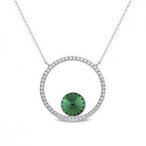 Stříbrný náhrdelník zelený se Swarovski Elements Orbita NCD1122SS47EM Emerald,Stříbrný náhrdelník zelený se Swarovski Elements Orbita NCD1122SS47EM Em