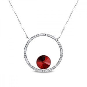 Stříbrný náhrdelník červený se Swarovski Elements Orbita NCD1122SS47SC Scarlet,Stříbrný náhrdelník červený se Swarovski Elements Orbita NCD1122SS47SC