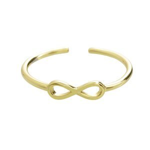 Stříbrný prsten ve zlaté barvě s motivem nekonečna,Stříbrný prsten ve zlaté barvě s motivem nekonečna
