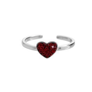 Stříbrný prsten ve tvaru srdce Siam,Stříbrný prsten ve tvaru srdce Siam