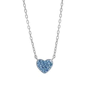 Stříbrný náhrdelník srdce se Swarovski Elements Aqua,Stříbrný náhrdelník srdce se Swarovski Elements Aqua