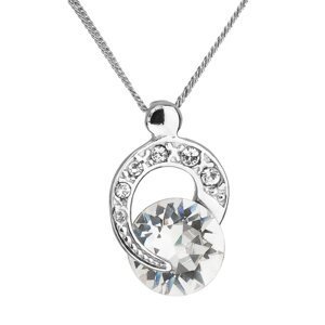 Stříbrný náhrdelník s křišťály Preciosa bílý kulatý 32048.1 Krystal,Stříbrný náhrdelník s křišťály Preciosa bílý kulatý 32048.1 Krystal
