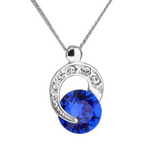 Stříbrný náhrdelník s krystaly Swarovski modrý kulatý 32048.3 Majestic Blue,Stříbrný náhrdelník s krystaly Swarovski modrý kulatý 32048.3 Majestic Blu