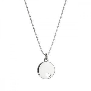 Stříbrný náhrdelník s přívěskem placička se srdíčkem 62006,Stříbrný náhrdelník s přívěskem placička se srdíčkem 62006