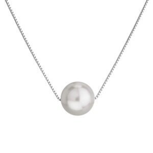 Náhrdelník se syntetickou perlou 12049.1 Bílý,Náhrdelník se syntetickou perlou 12049.1 Bílý