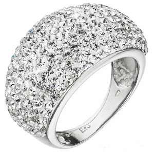 Stříbrný prsten velký s křišťály Preciosa bílý 35028.1 Krystal 51,Stříbrný prsten velký s křišťály Preciosa bílý 35028.1 Krystal 51
