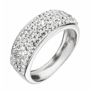 Stříbrný prsten s křišťály Preciosa bílý 35031.1 Krystal 54,Stříbrný prsten s křišťály Preciosa bílý 35031.1 Krystal 54