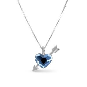 Náhrdelník modrý se Swarovski Elements srdce Heart NS2808DB Denim Blue,Náhrdelník modrý se Swarovski Elements srdce Heart NS2808DB Denim Blue