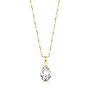 Stříbrný pozlacený náhrdelník se Swarovski Elements čirá kapka Baroque NG432010C Krystal,Stříbrný pozlacený náhrdelník se Swarovski Elements čirá kapk