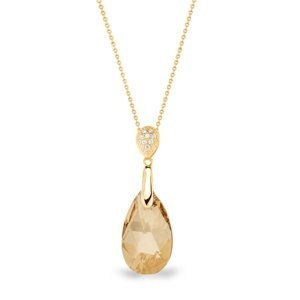 Stříbrný pozlacený náhrdelník se Swarovski Elements zlatá kapka Dainty Drop NG610616GS Gold Shadow,Stříbrný pozlacený náhrdelník se Swarovski Elements
