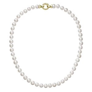 Perlový náhrdelník z pravých říčních perel bílý 22003.1 Au plating,Perlový náhrdelník z pravých říčních perel bílý 22003.1 Au plating