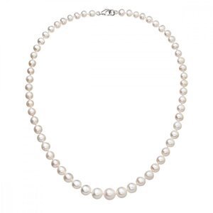 Perlový náhrdelník z odstupňovaných pravých říčních perel bílý 22040.1,Perlový náhrdelník z odstupňovaných pravých říčních perel bílý 22040.1